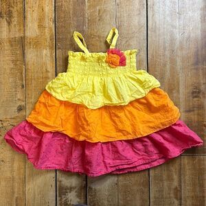 Penelope Mack dress size 6 to 9 months tiered ruffle rainbow boho cotton summer